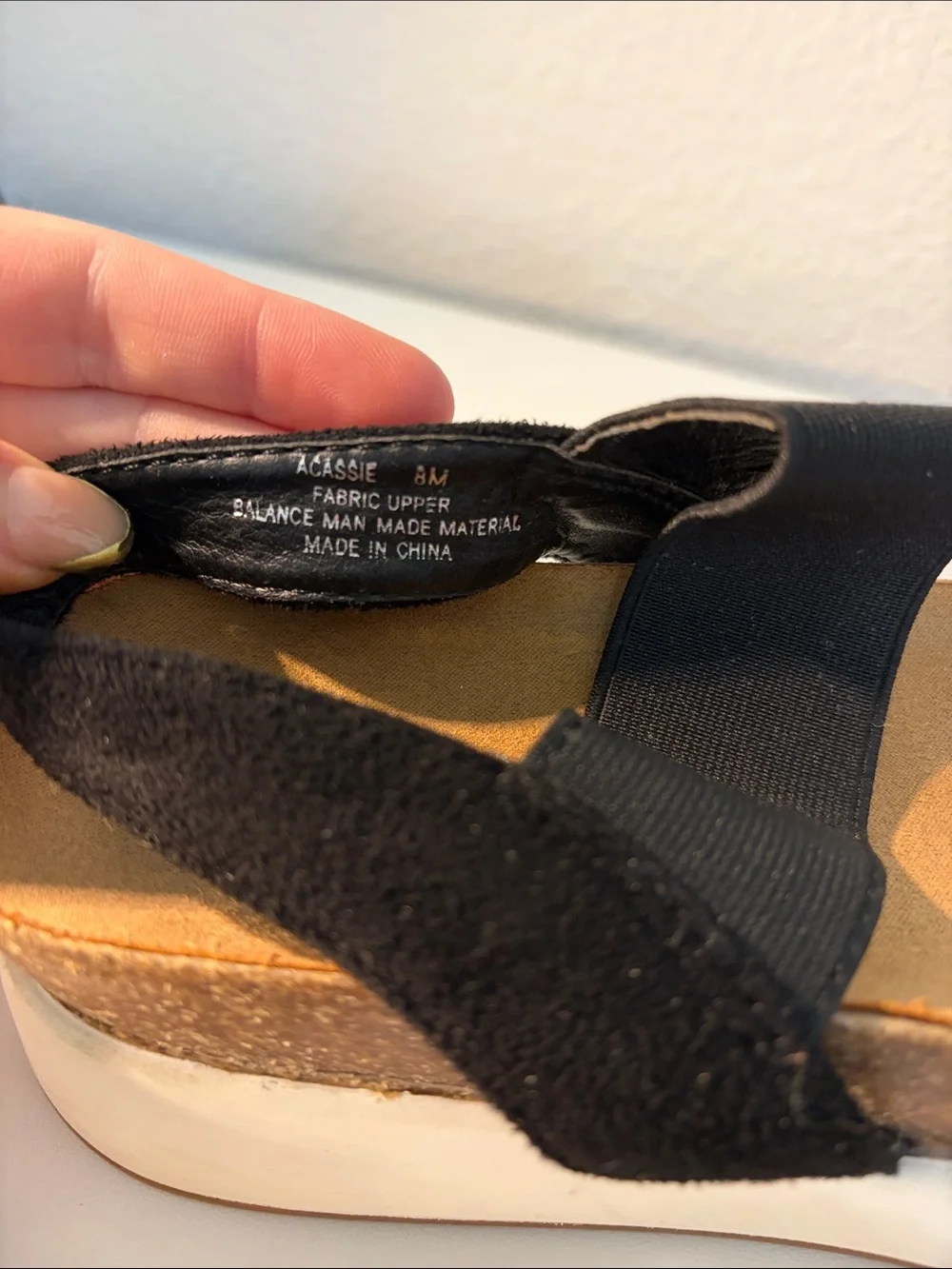 Black Elastic Strap Platform Sandals with White Sole - Picture 3 of 3
